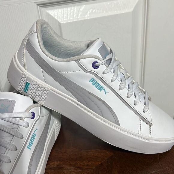 🔥🔥 PUMA SMASH v2 Platform Sneakers - Women Sz 10 - EXCELLENT No Flaws! - Picture 2 of 11